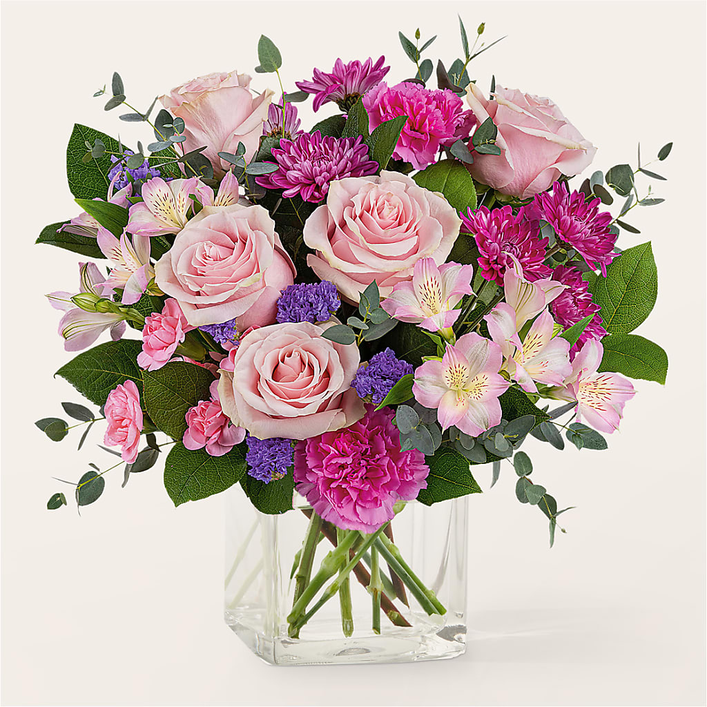 Rosy Radiance Bouquet – BUSSE AND RIECK FLOWERS PLANTS & GIFTS, Kankakee IL