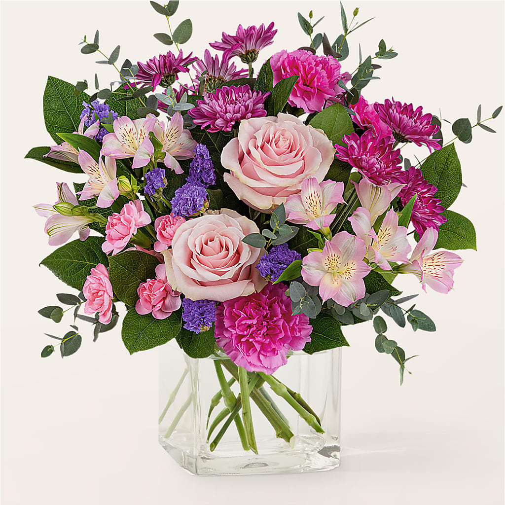 Rosy Radiance Bouquet – BUSSE AND RIECK FLOWERS PLANTS & GIFTS, Kankakee IL