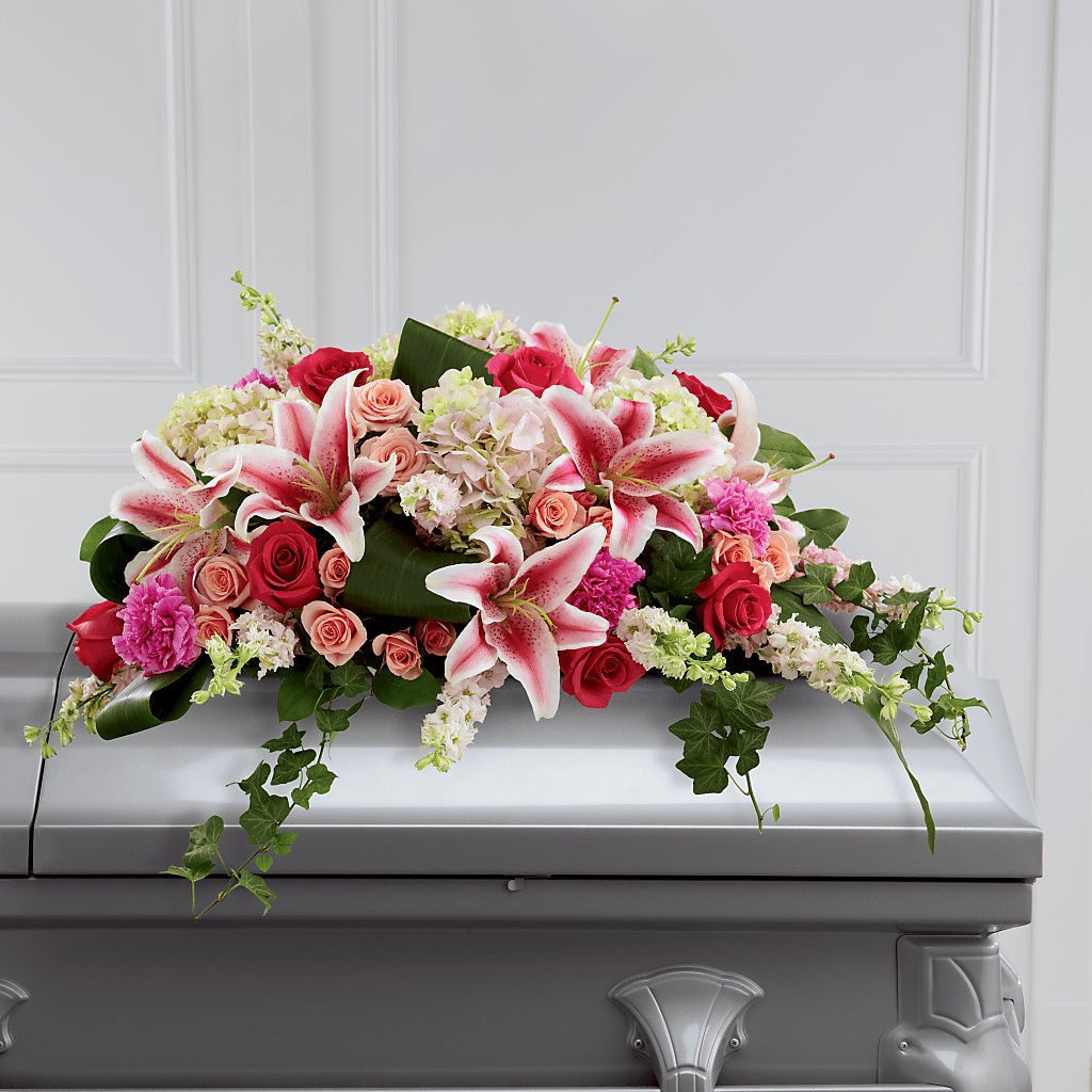 Splendid Grace Casket Spray – BUSSE AND RIECK FLOWERS PLANTS & GIFTS, Kankakee IL