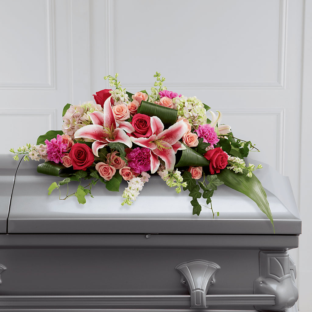 Splendid Grace Casket Spray – BUSSE AND RIECK FLOWERS PLANTS & GIFTS, Kankakee IL