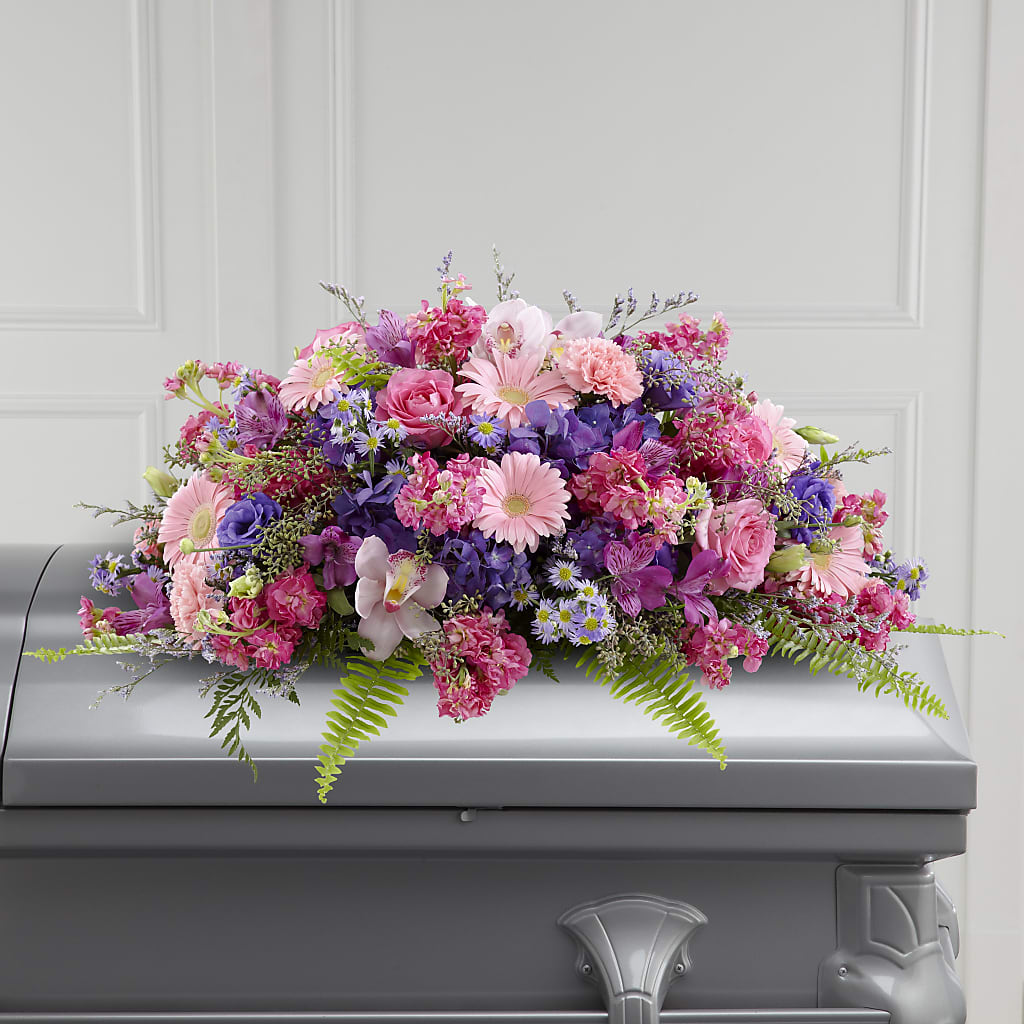 Glorious Garden Casket Spray – BUSSE AND RIECK FLOWERS PLANTS & GIFTS, Kankakee IL