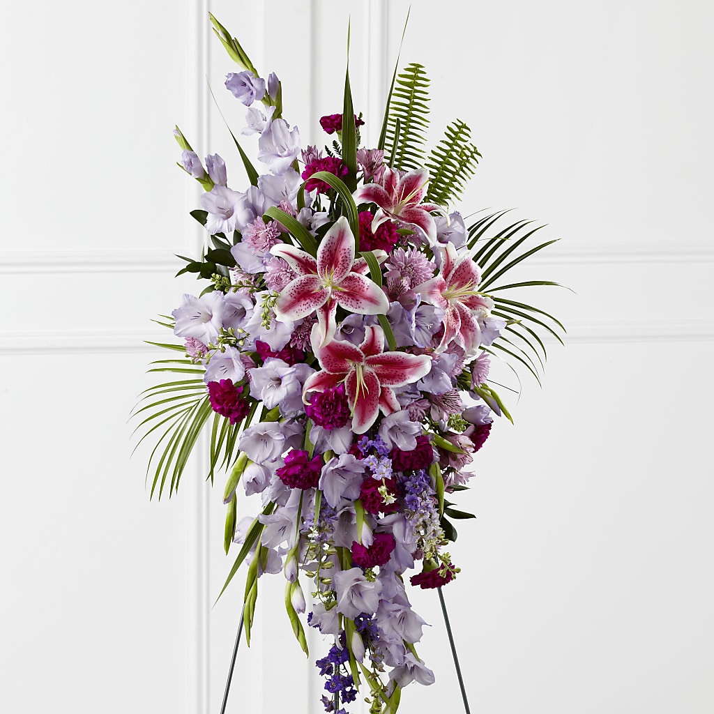 Tender Touch Standing Spray – BUSSE AND RIECK FLOWERS PLANTS & GIFTS, Kankakee IL
