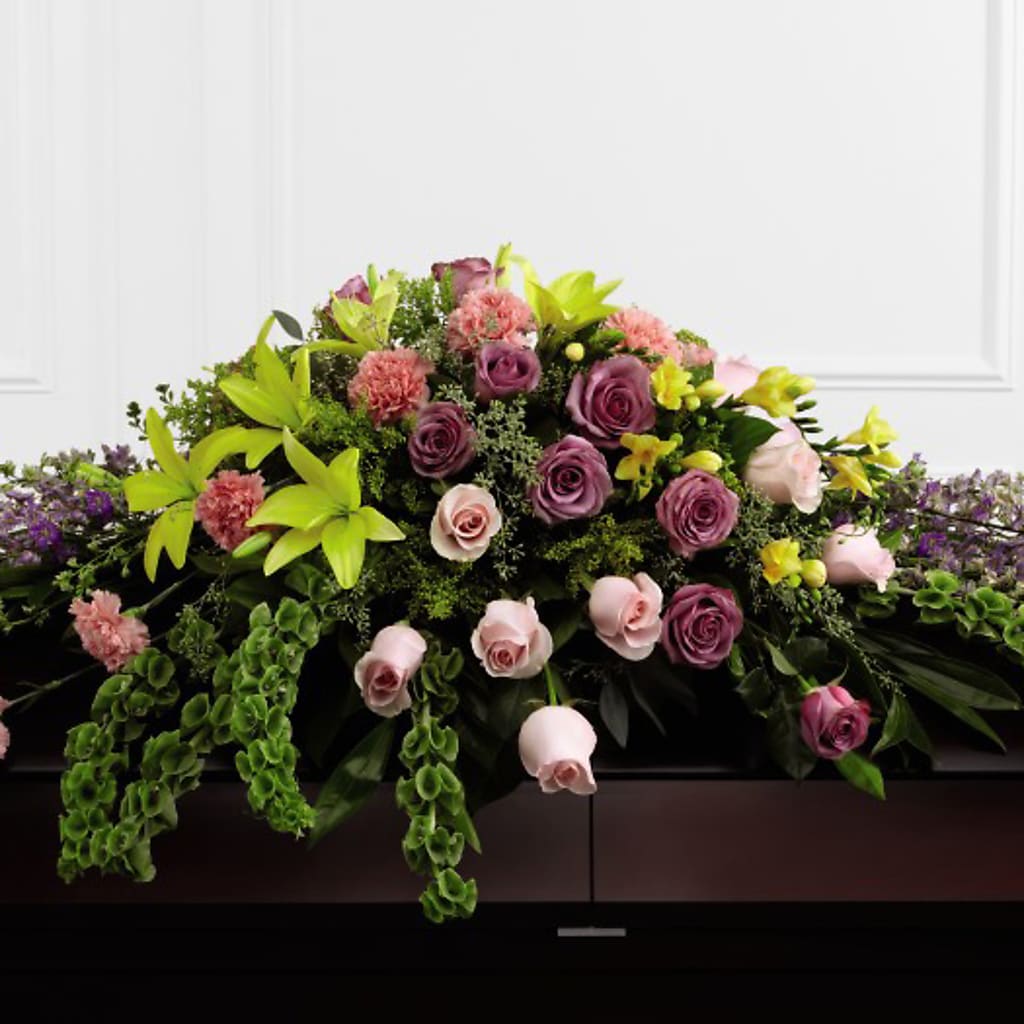 Forever Beloved Casket Spray – BUSSE AND RIECK FLOWERS PLANTS & GIFTS, Kankakee IL
