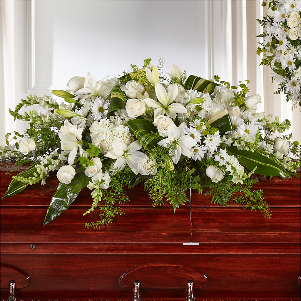 Abundance Casket Spray – BUSSE AND RIECK FLOWERS PLANTS & GIFTS, Kankakee IL