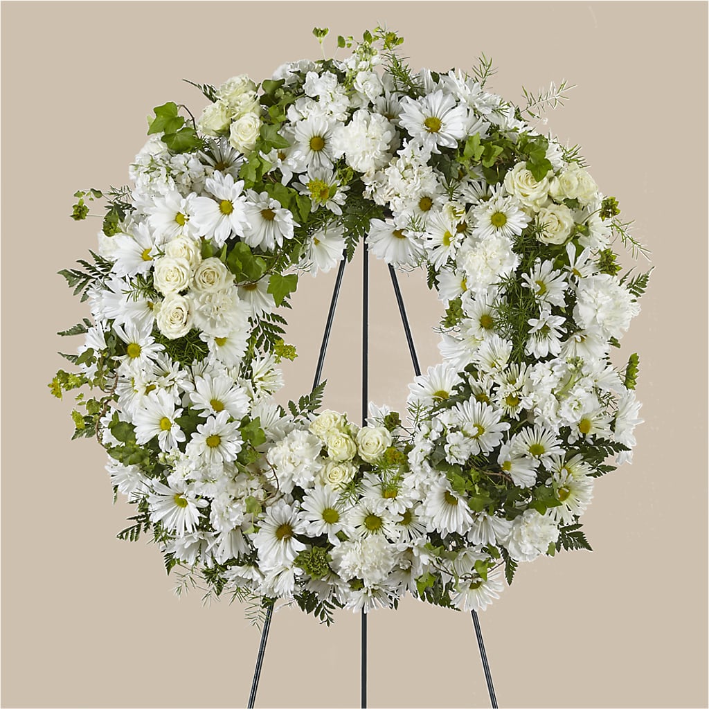 Faithful Wishes Wreath – BUSSE AND RIECK FLOWERS PLANTS & GIFTS, Kankakee IL