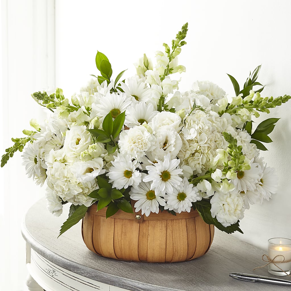 Pure Ivory Basket – BUSSE AND RIECK FLOWERS PLANTS & GIFTS, Kankakee IL
