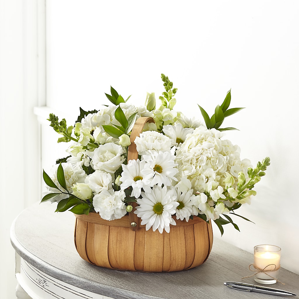 Pure Ivory Basket – BUSSE AND RIECK FLOWERS PLANTS & GIFTS, Kankakee IL