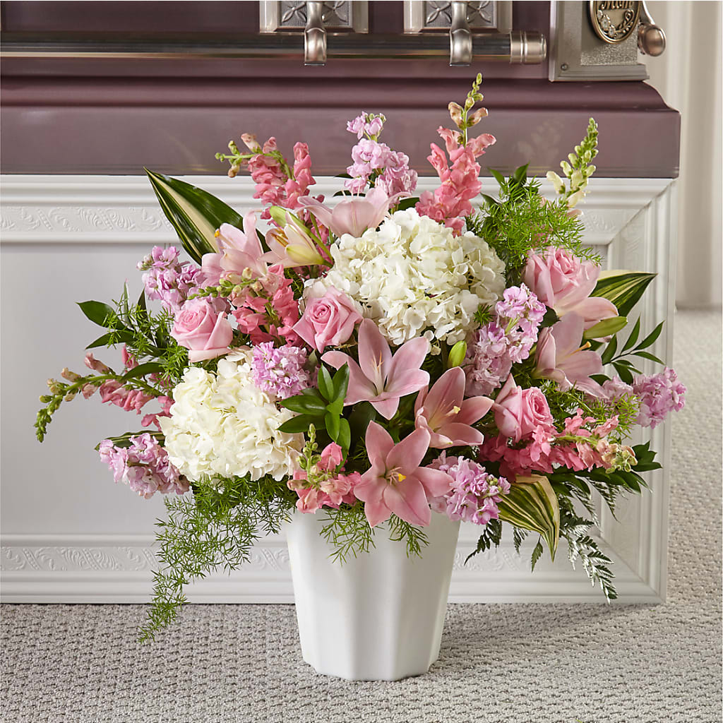 Simply Serene Floor Basket – BUSSE AND RIECK FLOWERS PLANTS & GIFTS, Kankakee IL