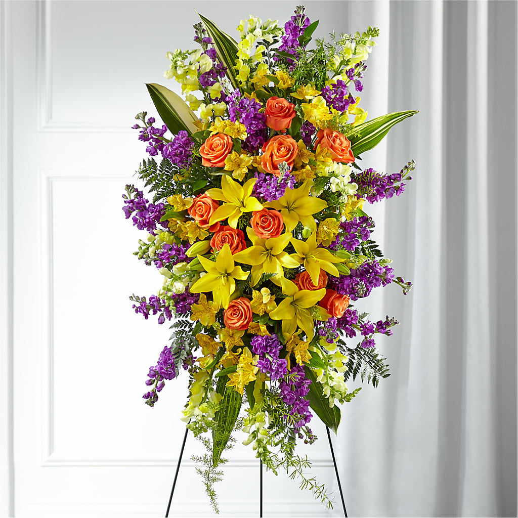 Thoughtful Prayers Standing Spray – BUSSE AND RIECK FLOWERS PLANTS & GIFTS, Kankakee IL