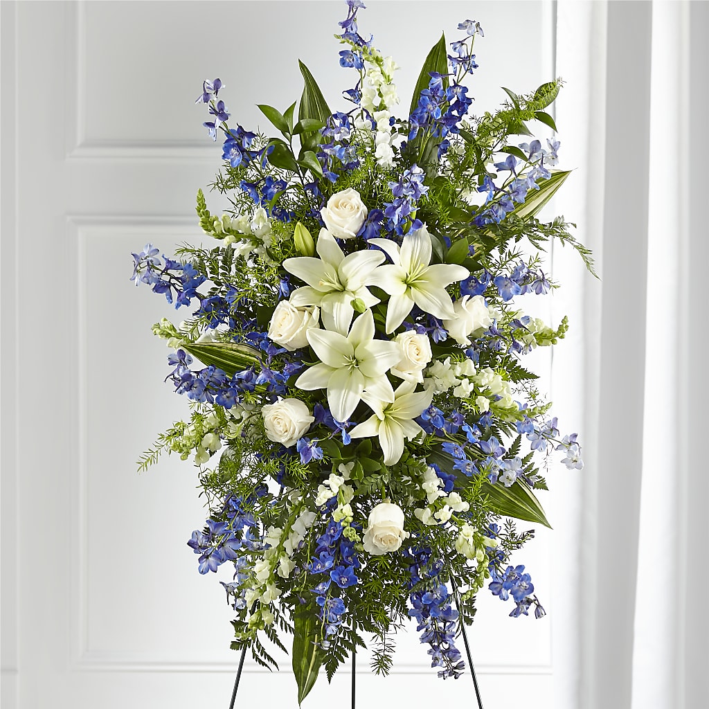 Faithful Friend Standing Spray – BUSSE AND RIECK FLOWERS PLANTS & GIFTS, Kankakee IL