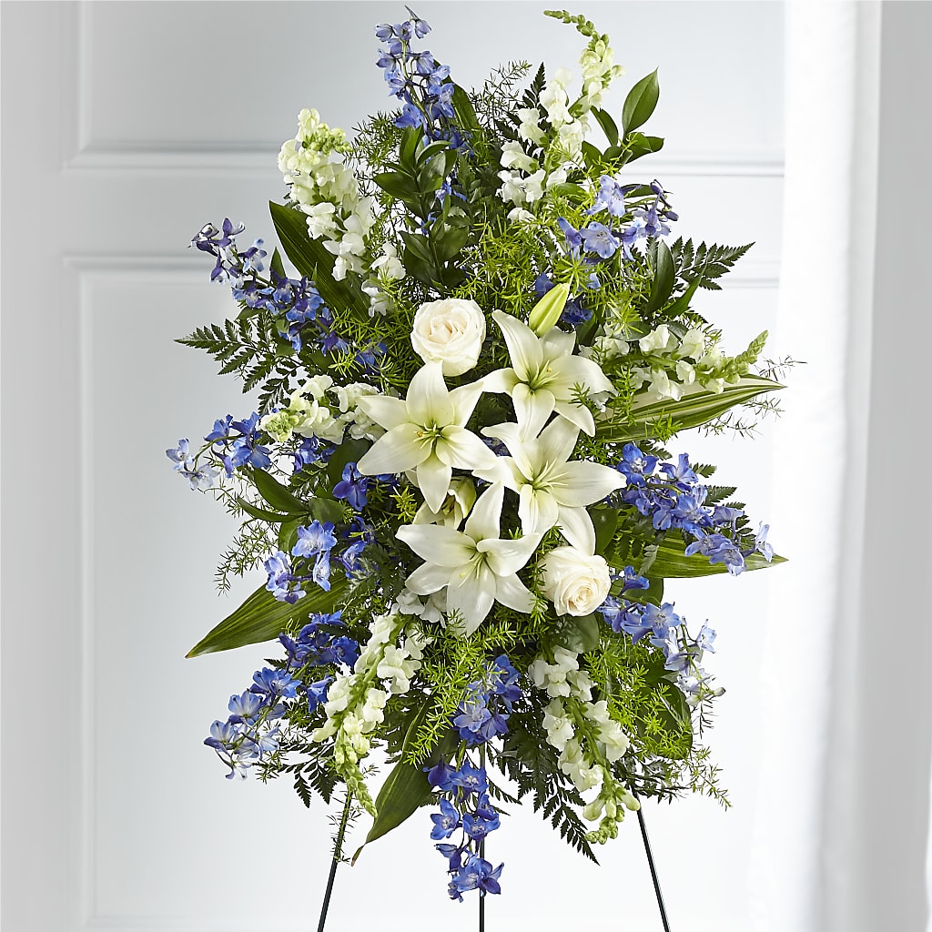Faithful Friend Standing Spray – BUSSE AND RIECK FLOWERS PLANTS & GIFTS, Kankakee IL