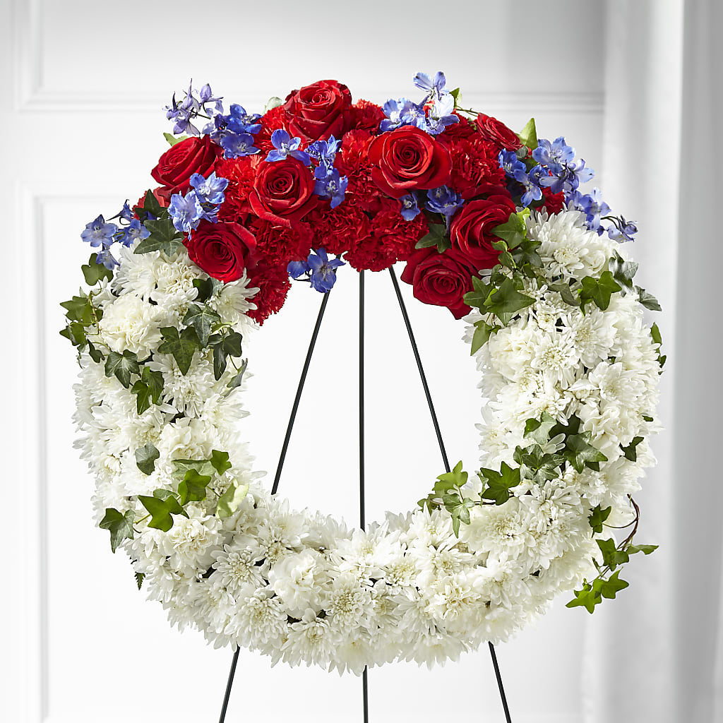 Patriotic Passion Wreath – BUSSE AND RIECK FLOWERS PLANTS & GIFTS, Kankakee IL