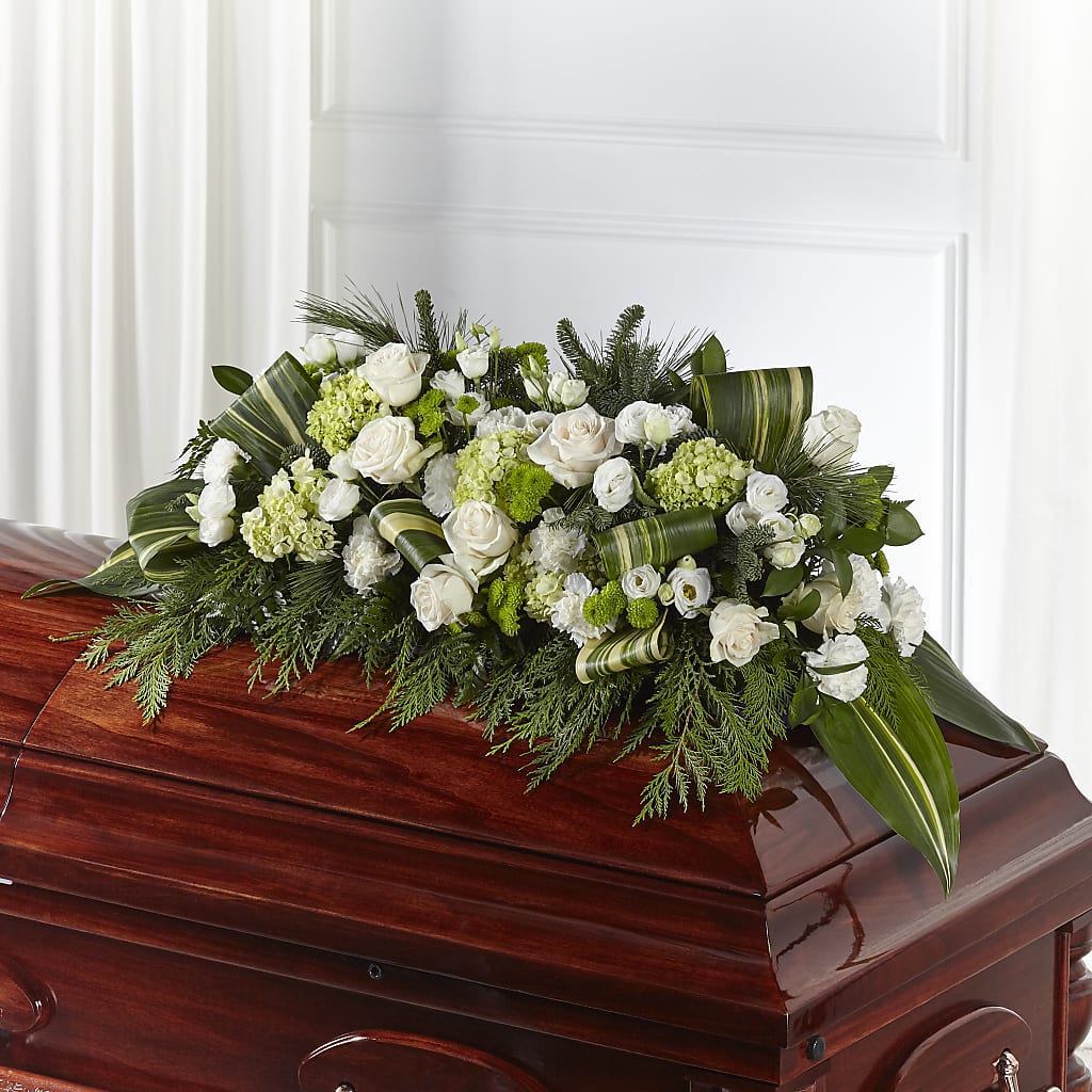 Hopeful Gesture Casket Spray – BUSSE AND RIECK FLOWERS PLANTS & GIFTS, Kankakee IL