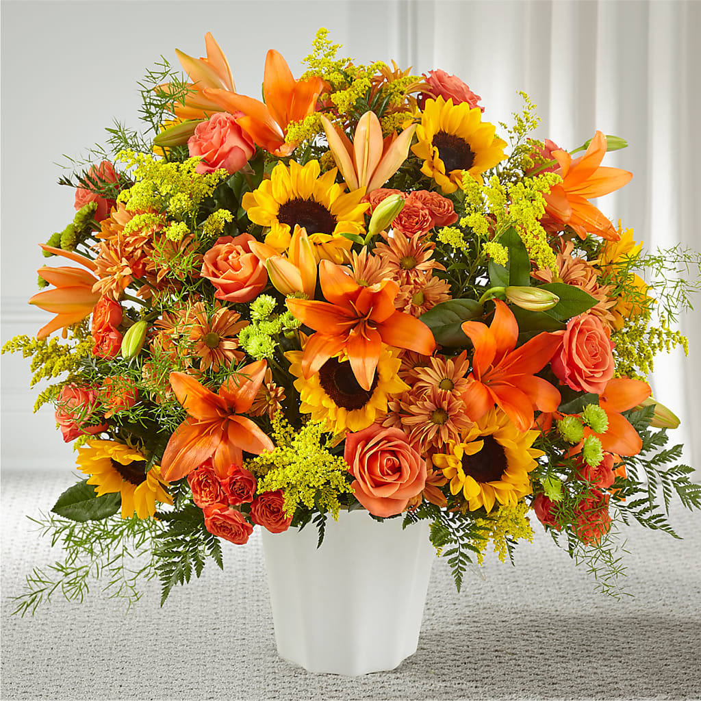 Harvest Thoughts Floor Basket – BUSSE AND RIECK FLOWERS PLANTS & GIFTS, Kankakee IL