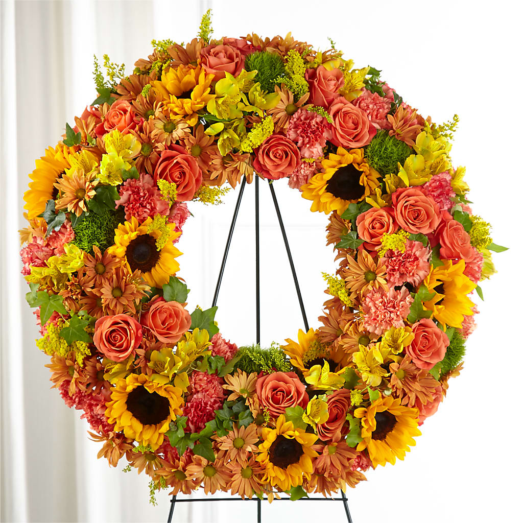 Autumnal Memories Wreath (Standard) – BUSSE AND RIECK FLOWERS PLANTS & GIFTS, Kankakee IL