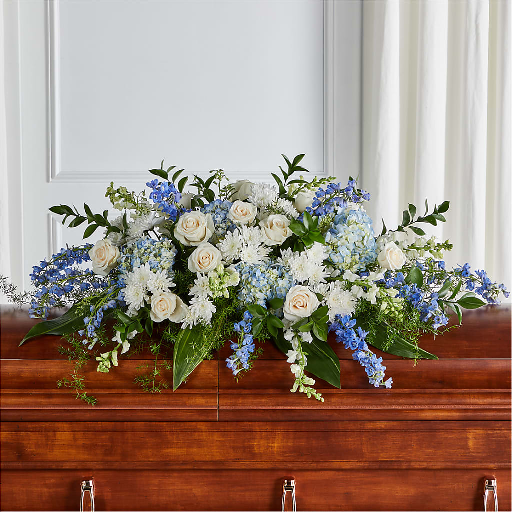 Timeless Essence Casket Spray – BUSSE AND RIECK FLOWERS PLANTS & GIFTS, Kankakee IL