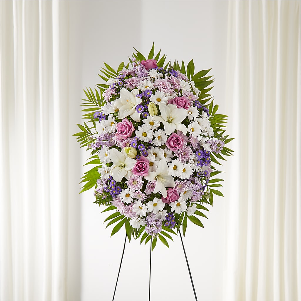 Surrounded by Love Standing Spray – BUSSE AND RIECK FLOWERS PLANTS & GIFTS, Kankakee IL