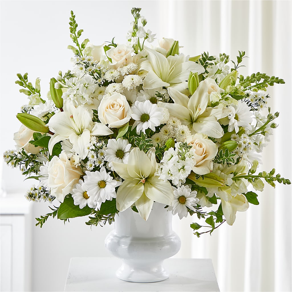 Uplifting Urn Arrangement – BUSSE AND RIECK FLOWERS PLANTS & GIFTS, Kankakee IL