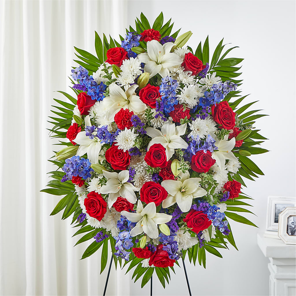 Cherished Service Standing Spray – BUSSE AND RIECK FLOWERS PLANTS & GIFTS, Kankakee IL
