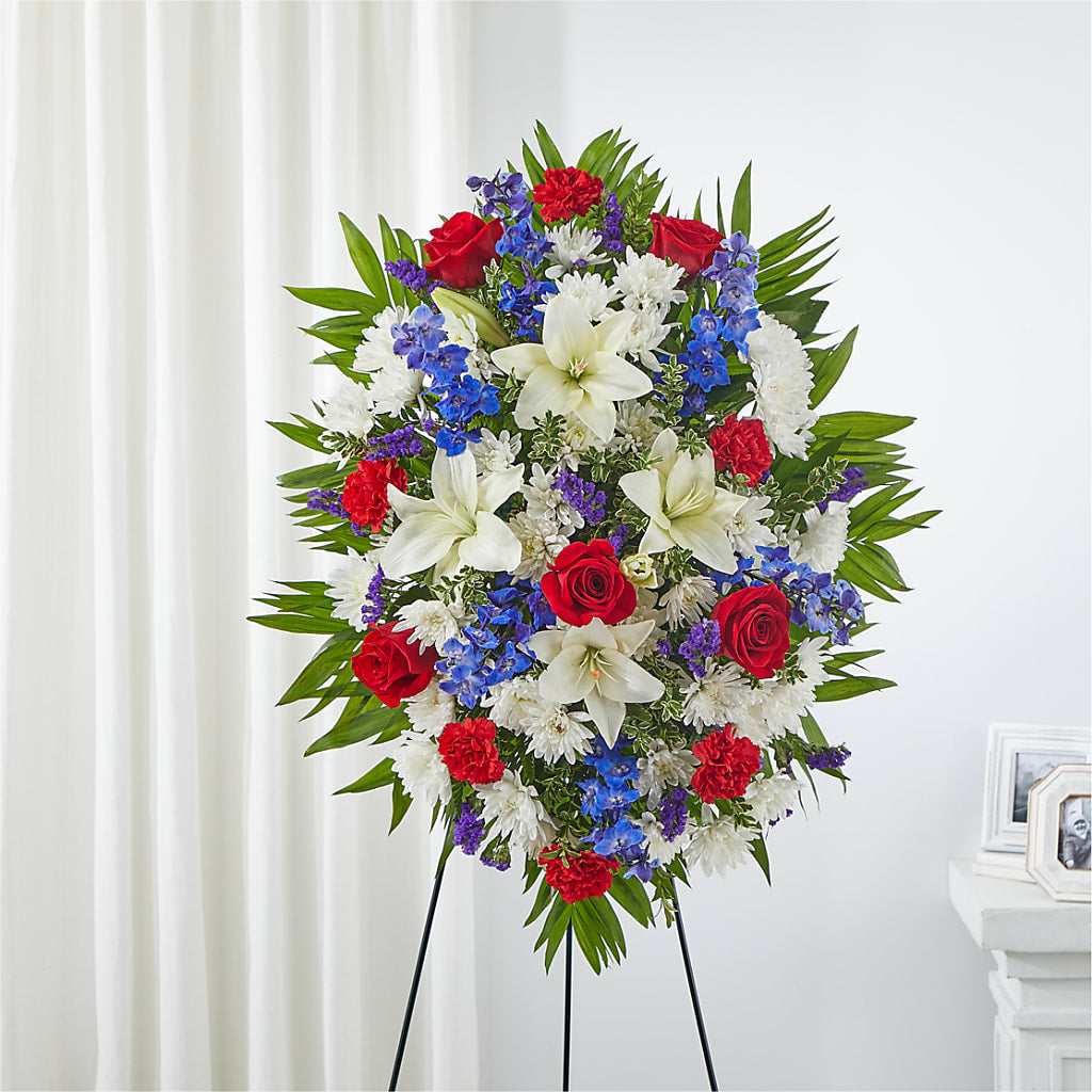 Cherished Service Standing Spray – BUSSE AND RIECK FLOWERS PLANTS & GIFTS, Kankakee IL