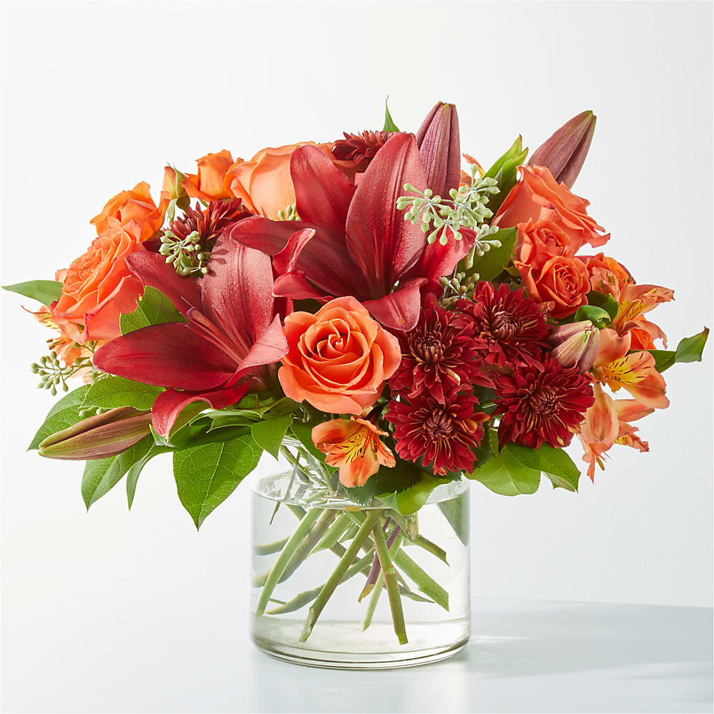 Crimson Leaves Bouquet – BUSSE AND RIECK FLOWERS PLANTS & GIFTS, Kankakee IL