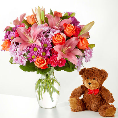 One and Only Bouquet and Bear Bundle – BUSSE AND RIECK FLOWERS PLANTS & GIFTS, Kankakee IL