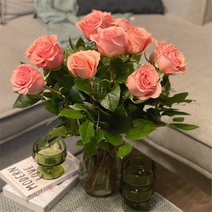 Long Stem Pink Rose Bouquet – BUSSE AND RIECK FLOWERS PLANTS & GIFTS, Kankakee IL