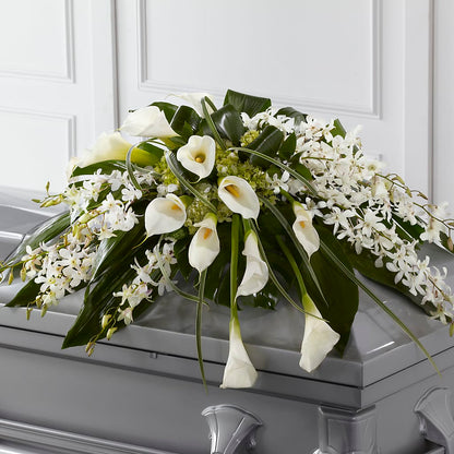 Angel Wings Casket Spray – BUSSE AND RIECK FLOWERS PLANTS & GIFTS, Kankakee IL