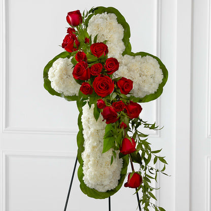 Floral Cross Easel – BUSSE AND RIECK FLOWERS PLANTS & GIFTS, Kankakee IL