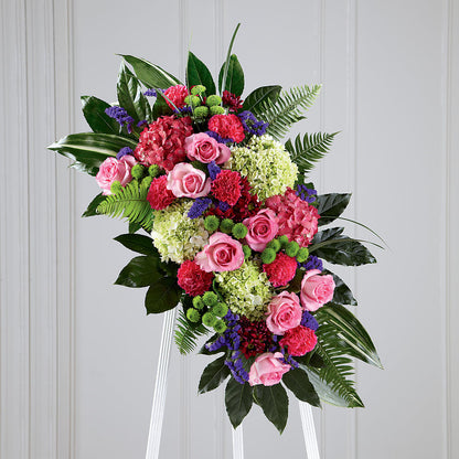 Refreshing Mix Standing Spray – BUSSE AND RIECK FLOWERS PLANTS & GIFTS, Kankakee IL
