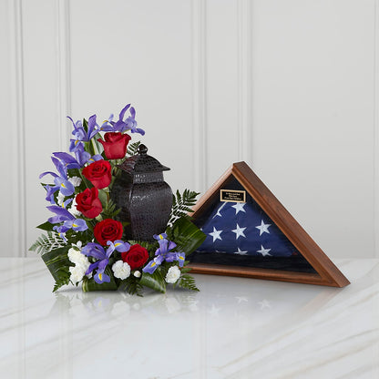 Patriotic Tribute Arrangement – BUSSE AND RIECK FLOWERS PLANTS & GIFTS, Kankakee IL