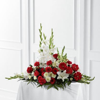 Crimson & White Arrangement – BUSSE AND RIECK FLOWERS PLANTS & GIFTS, Kankakee IL