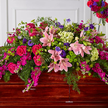 Radiant Tribute Casket Spray – BUSSE AND RIECK FLOWERS PLANTS & GIFTS, Kankakee IL