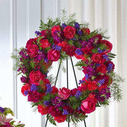Calming Colors Wreath – BUSSE AND RIECK FLOWERS PLANTS & GIFTS, Kankakee IL