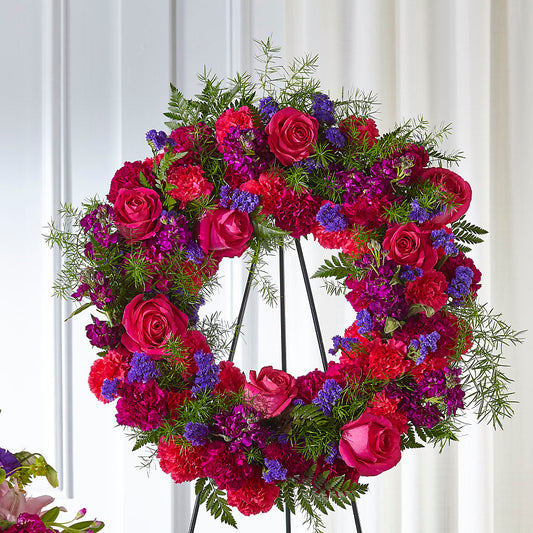Calming Colors Wreath – BUSSE AND RIECK FLOWERS PLANTS & GIFTS, Kankakee IL