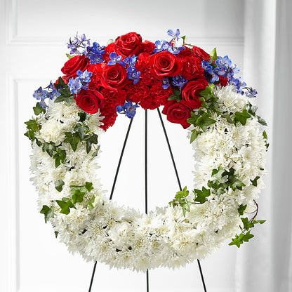 Patriotic Passion Wreath – BUSSE AND RIECK FLOWERS PLANTS & GIFTS, Kankakee IL