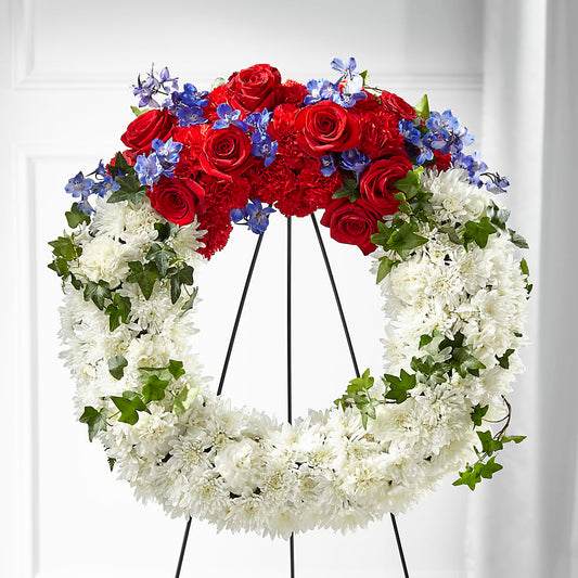 Patriotic Passion Wreath – BUSSE AND RIECK FLOWERS PLANTS & GIFTS, Kankakee IL
