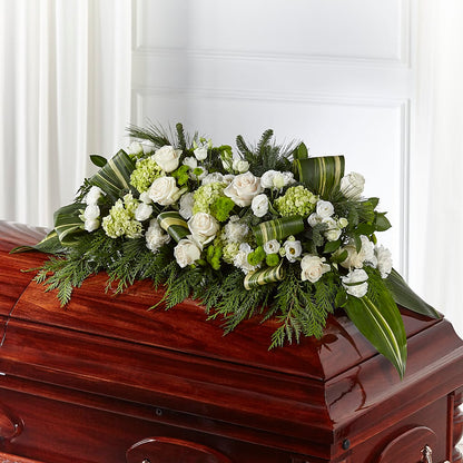 Hopeful Gesture Casket Spray – BUSSE AND RIECK FLOWERS PLANTS & GIFTS, Kankakee IL