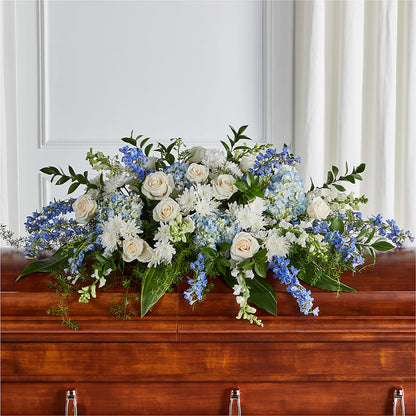 Timeless Essence Casket Spray – BUSSE AND RIECK FLOWERS PLANTS & GIFTS, Kankakee IL