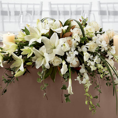 White Linen Arrangement – BUSSE AND RIECK FLOWERS PLANTS & GIFTS, Kankakee IL