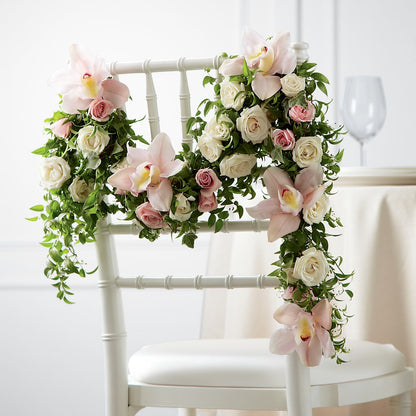 Orchid Rose Chair Décor – BUSSE AND RIECK FLOWERS PLANTS & GIFTS, Kankakee IL