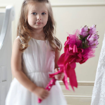 Sparkle Pink Flower Girl Bouquet – BUSSE AND RIECK FLOWERS PLANTS & GIFTS, Kankakee IL