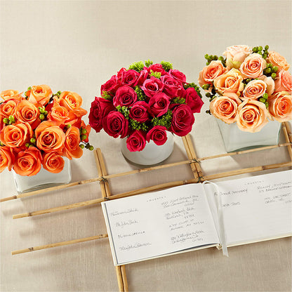 Dawn Rose Centerpiece – BUSSE AND RIECK FLOWERS PLANTS & GIFTS, Kankakee IL