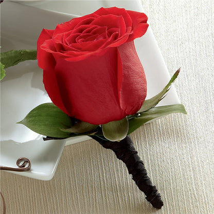 Red Rose Boutonniere – BUSSE AND RIECK FLOWERS PLANTS & GIFTS, Kankakee IL